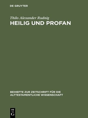 cover image of Heilig und Profan